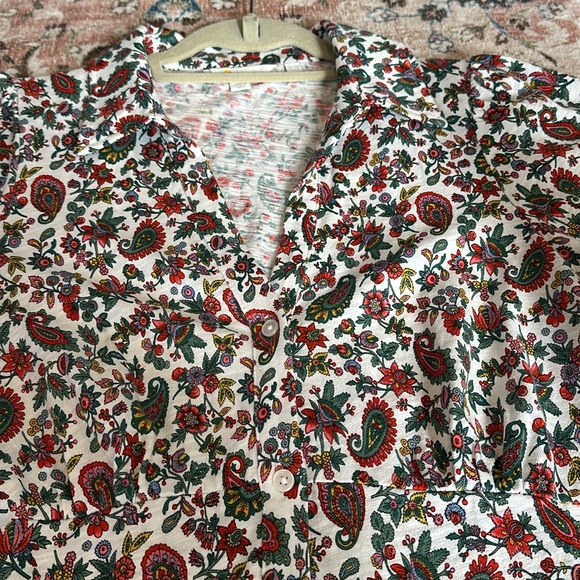 Boden Button Jersey Mini Tee Dandelion Paisley Print Casual Dress Size US 10 - Picture 10 of 16